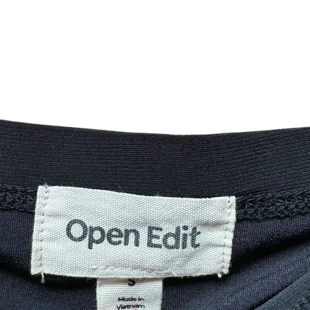 Nordstrom Open Edit Black Sleeveless Slinky Spaghetti Strap Stretchy Mini Dress